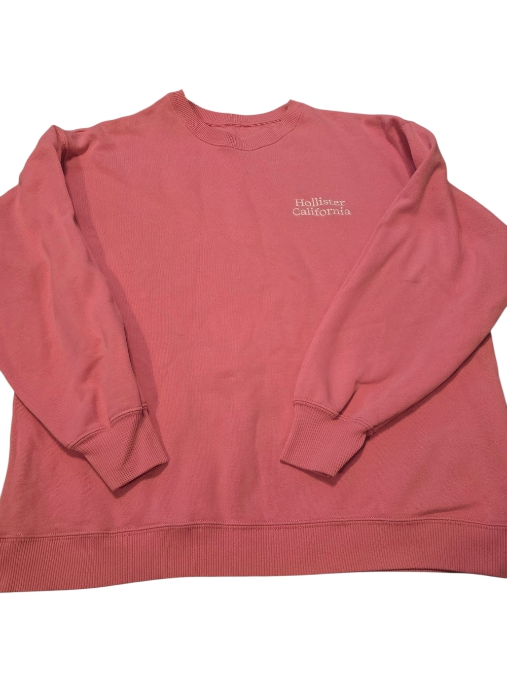 Hollister California Medium Coral-Pink Crewneck Graphic Sweatshirt